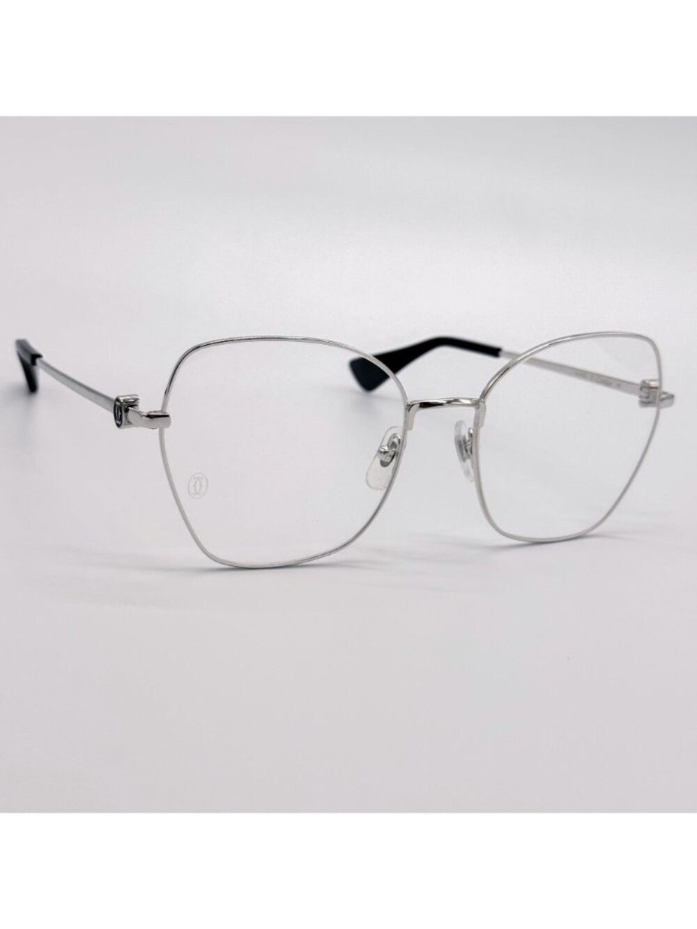 New Cartier CT0413O 002 Silver Women Eyeglasses Authentic